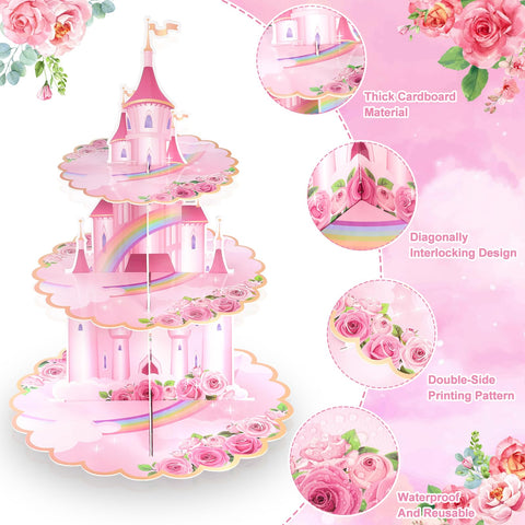 Mesa de dulces princesa rosa realza la decoración de fiesta