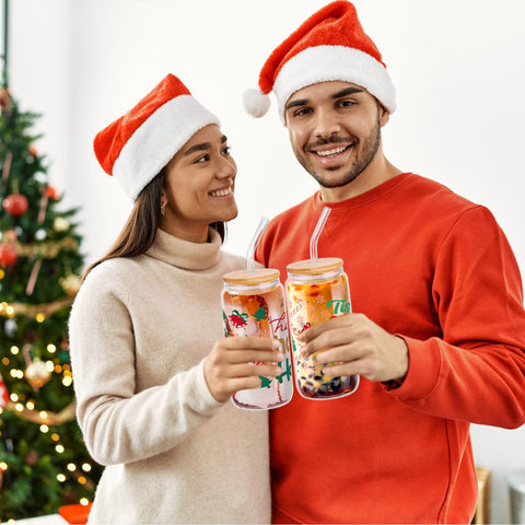 NatNarr tapa de bambú en vaso navideño, material seguro
