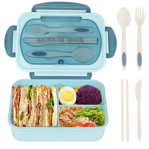 NatraProw caja bento de 1200 ml con 3 compartimentos para separar comidas