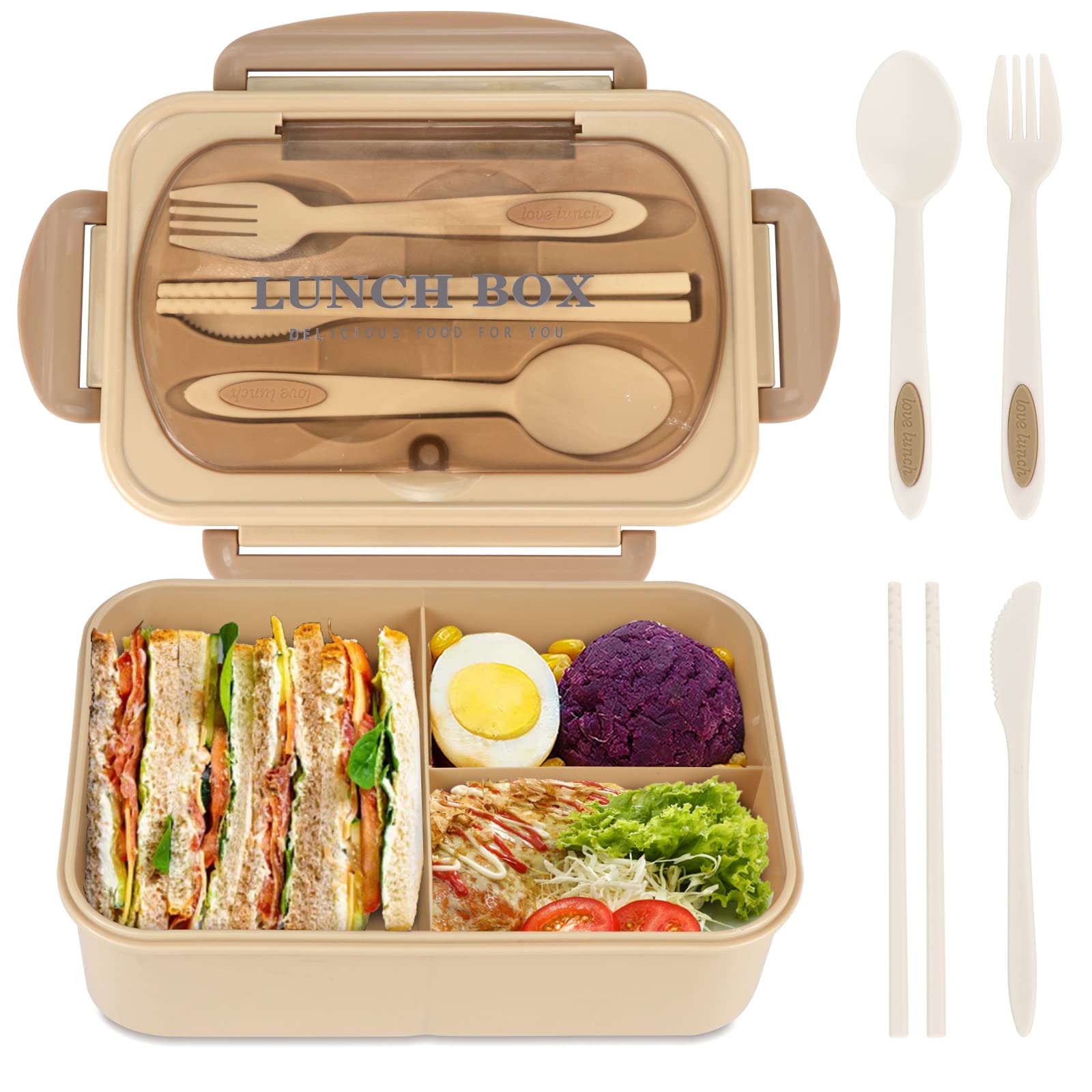 NatraProw Bento Box 1200 ml lista para almuerzo sin fugas.