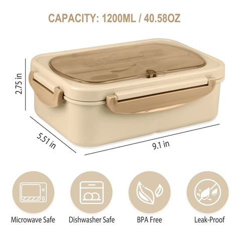 NatraProw Bento Box con 4 pestillos para cierre seguro.