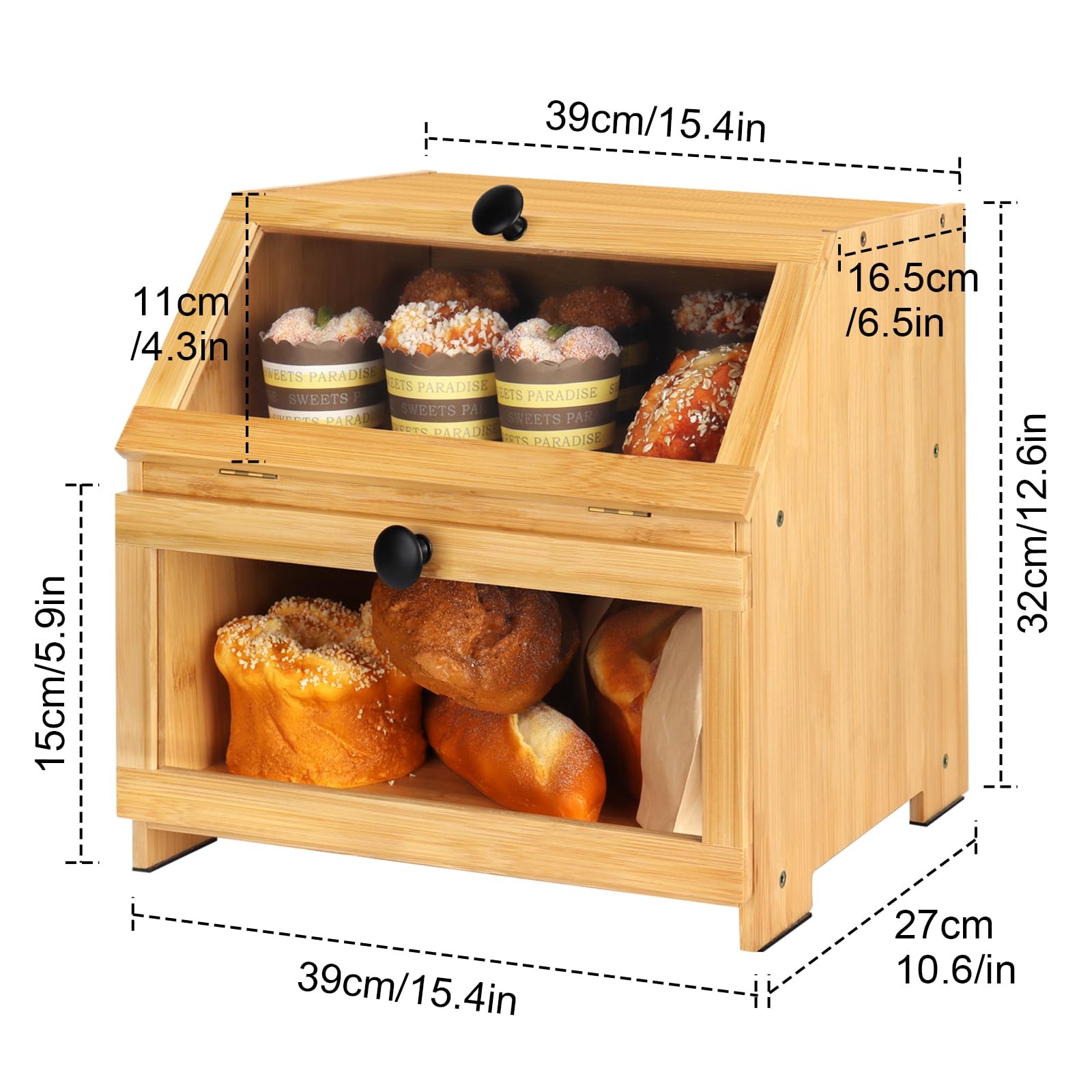 Natree caja pan bambú diseño rústico moderno que complementa cocinas.