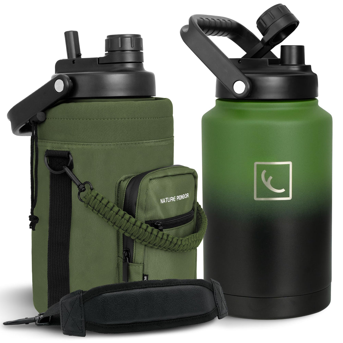 Nature PIONEOR botella 1 galón aislada mantiene bebidas frías por horas.