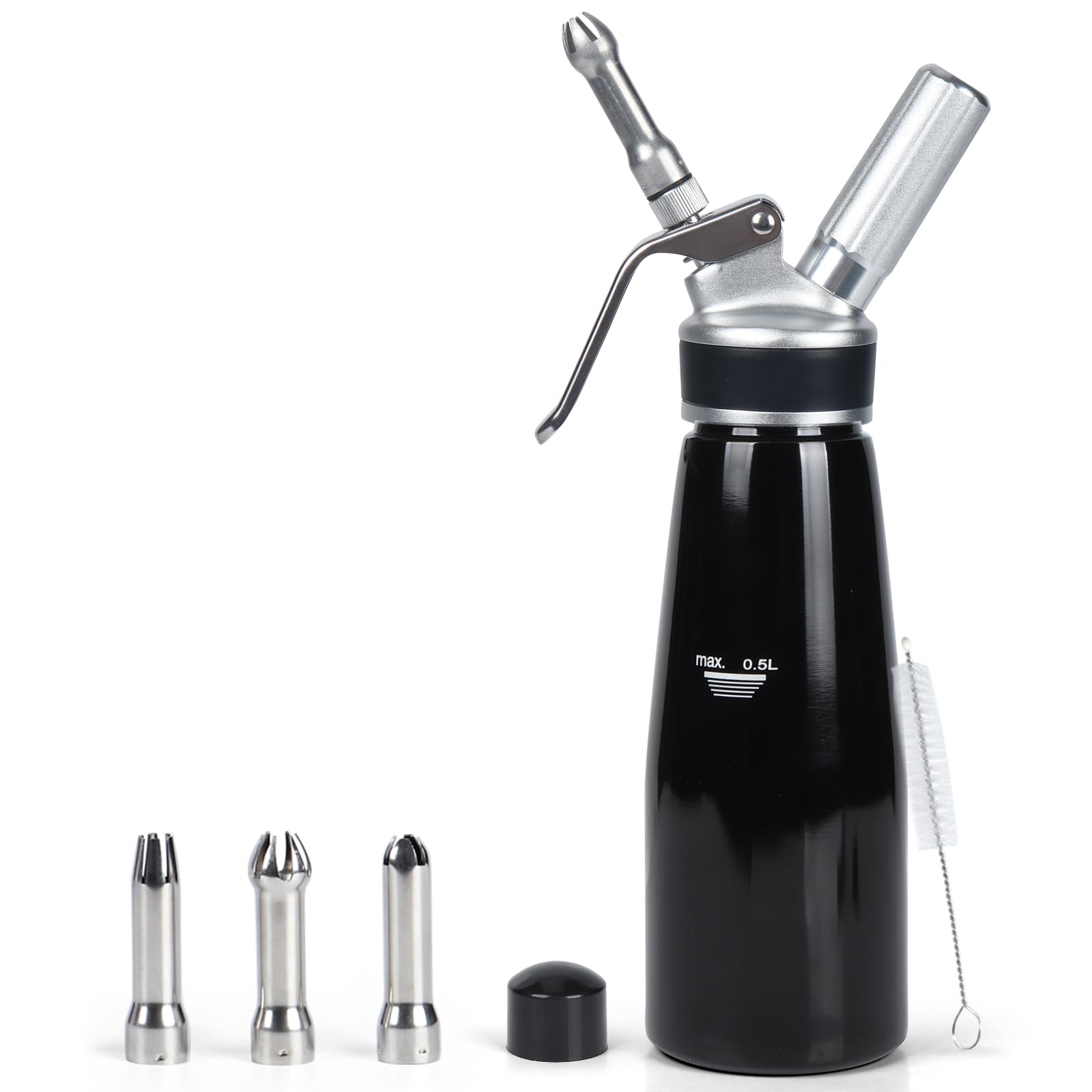 Dispensador NATUREKIT de 500 ml, cuerpo metálico resistente para cremas batidas suaves