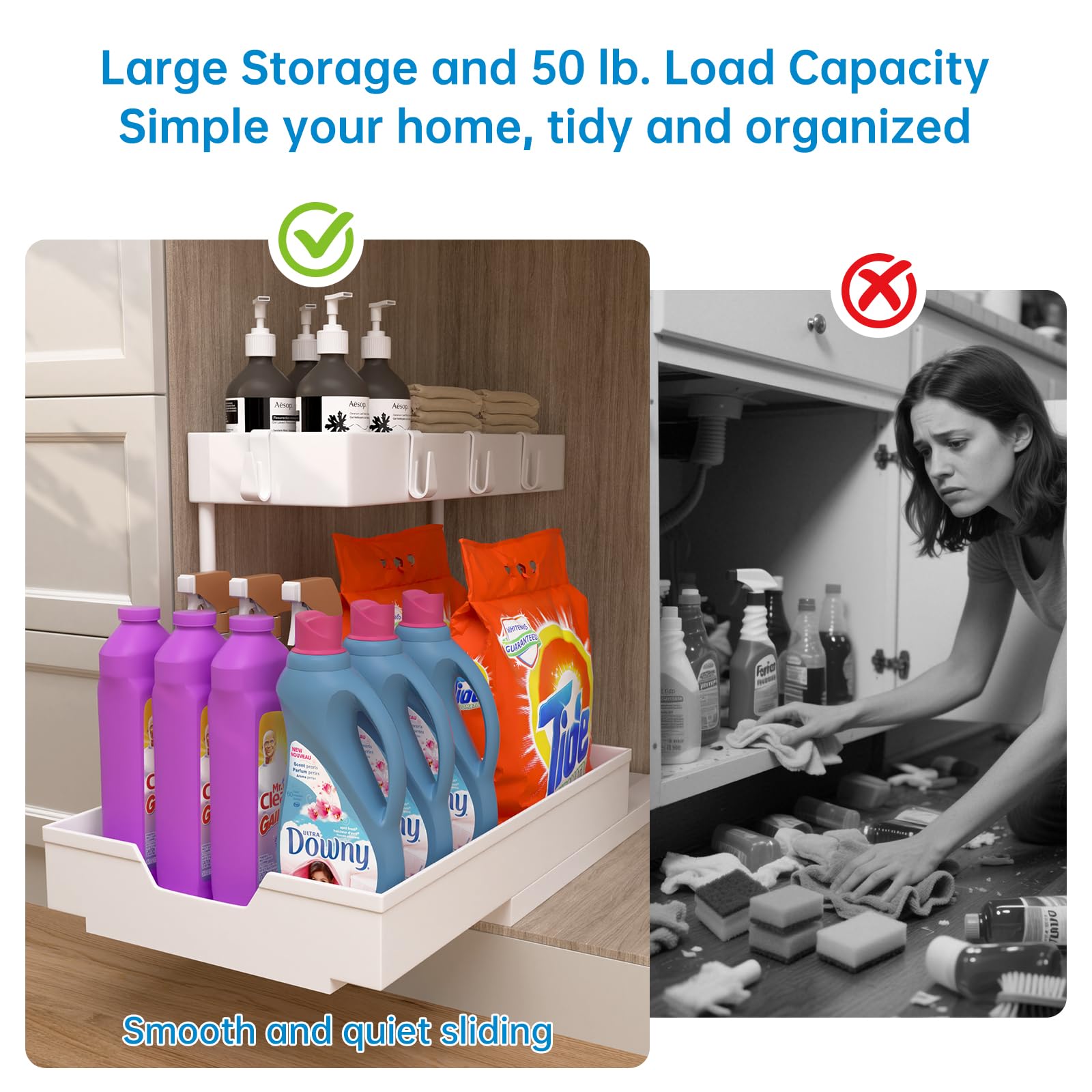 Nature's Source multipropósito: organiza utensilios y productos en cocina y baño.