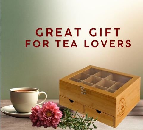 Naturustic caja de té bambú, material natural y sostenible para tu cocina.