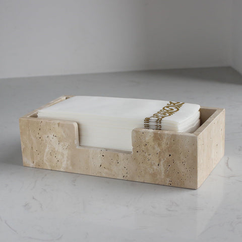 Natust porta-servilletas travertino natural, diseño elegante y práctico para la mesa.