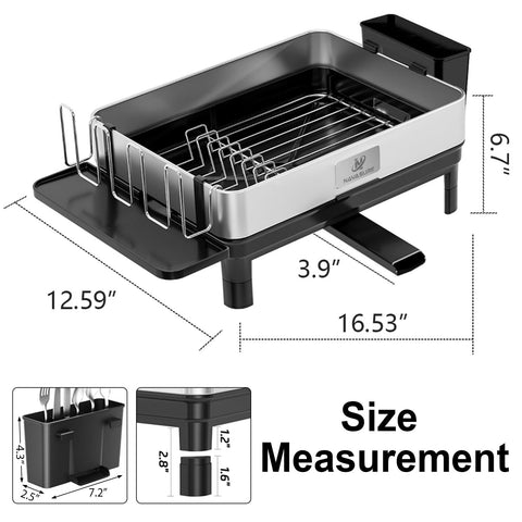 Navasure escurridor de platos para fregadero con drenaje automático mantiene la encimera seca.