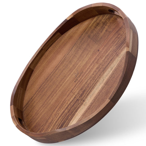 Bandeja NAVORIX de acacia con asas oval para servir con estilo