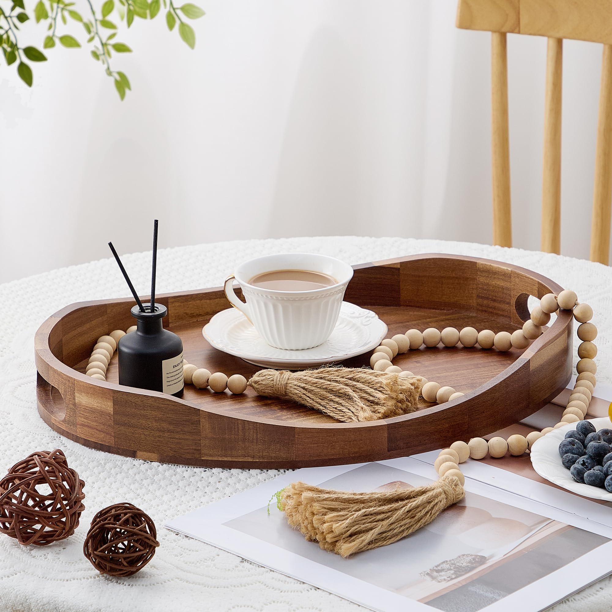 Bandeja NAVORIX para mesa de café con estilo orgánico y manejo fácil