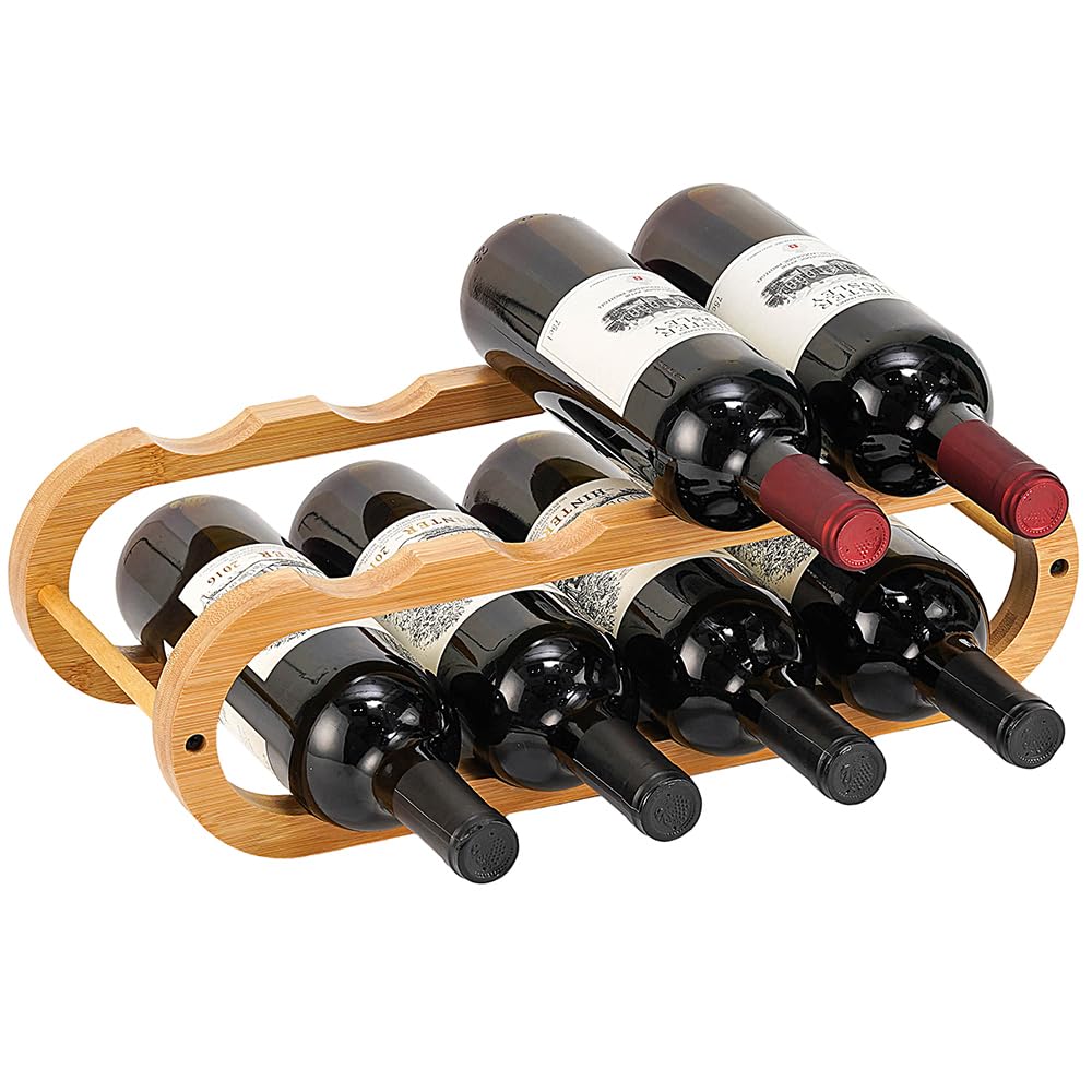 Navtcow botellero de vino de dos niveles para encimera elegante y organizado.