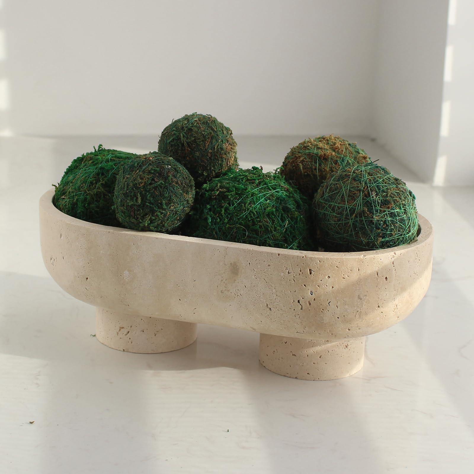 Nawgnail decoración de mesa travertina natural para comedor