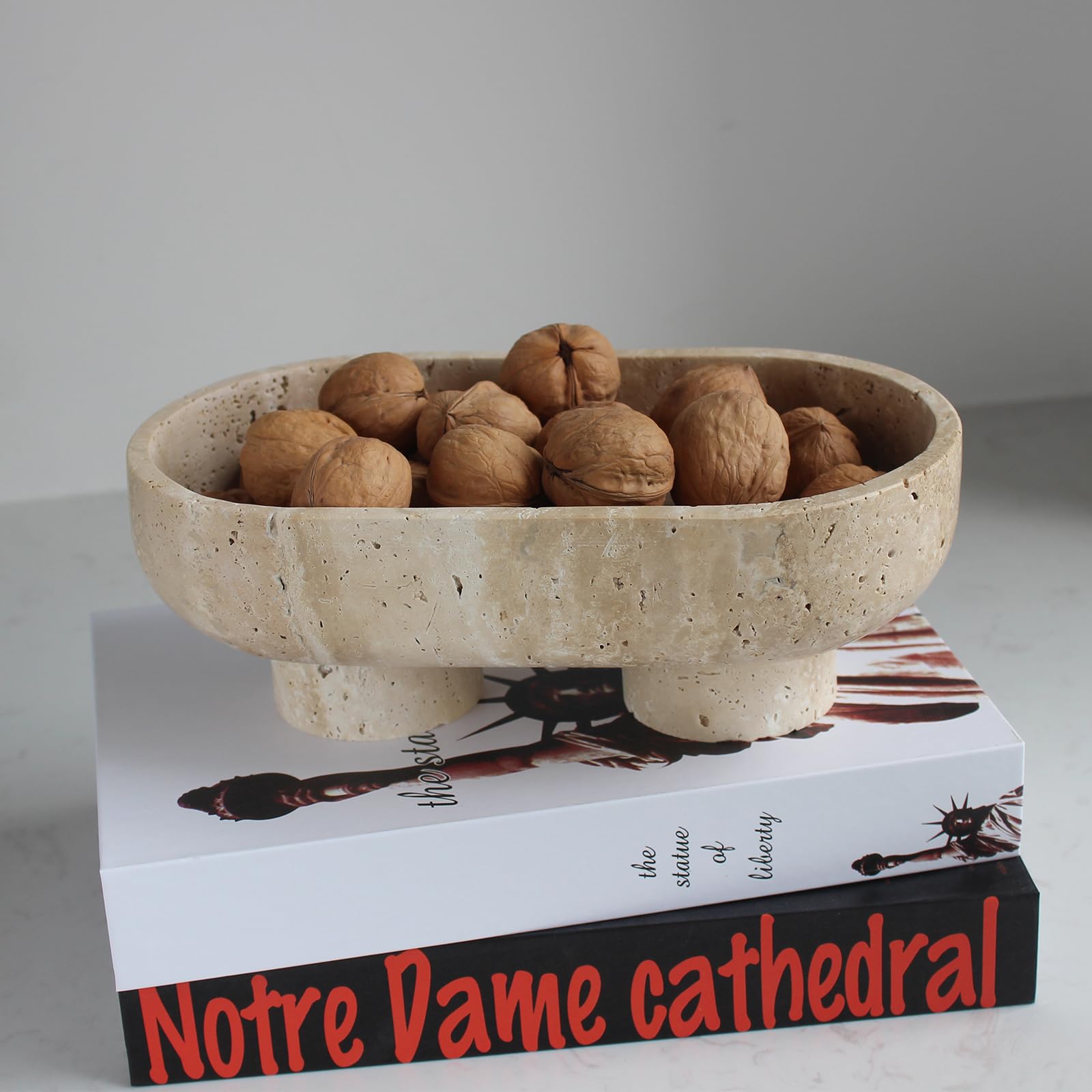 Nawgnail organizador hogar fruta travertina natural para ordenar