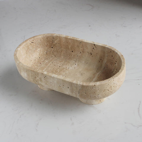 Nawgnail plato decorativo centro de mesa travertina natural aporta estilo