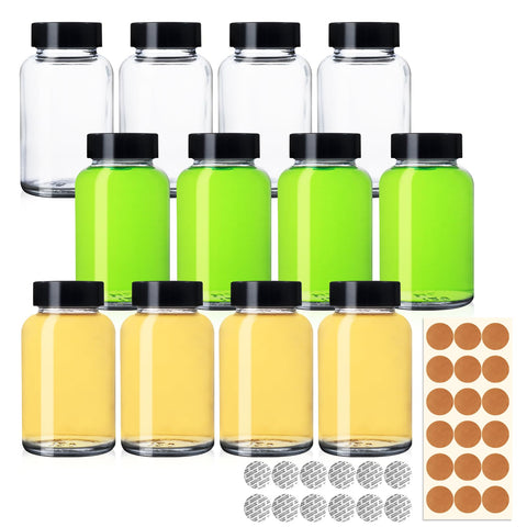 NAWORLI vasos de vidrio 4 oz con tapas para jugos y shots, almacenamiento seguro