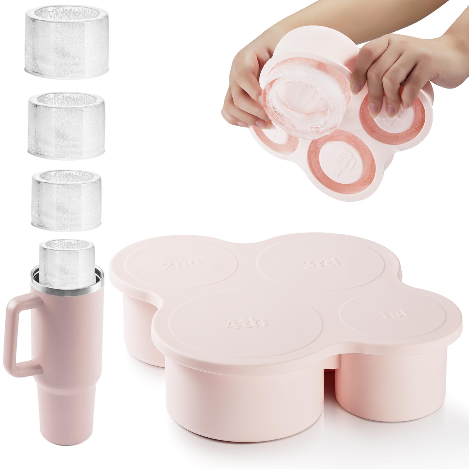 Nax Caki molde de hielo cilindro hueco para 20oz, enfriamiento prolongado