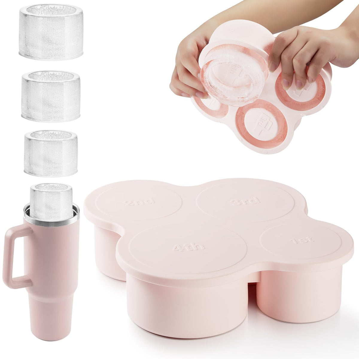 Nax Caki molde de hielo cilindro hueco para 20oz, enfriamiento prolongado