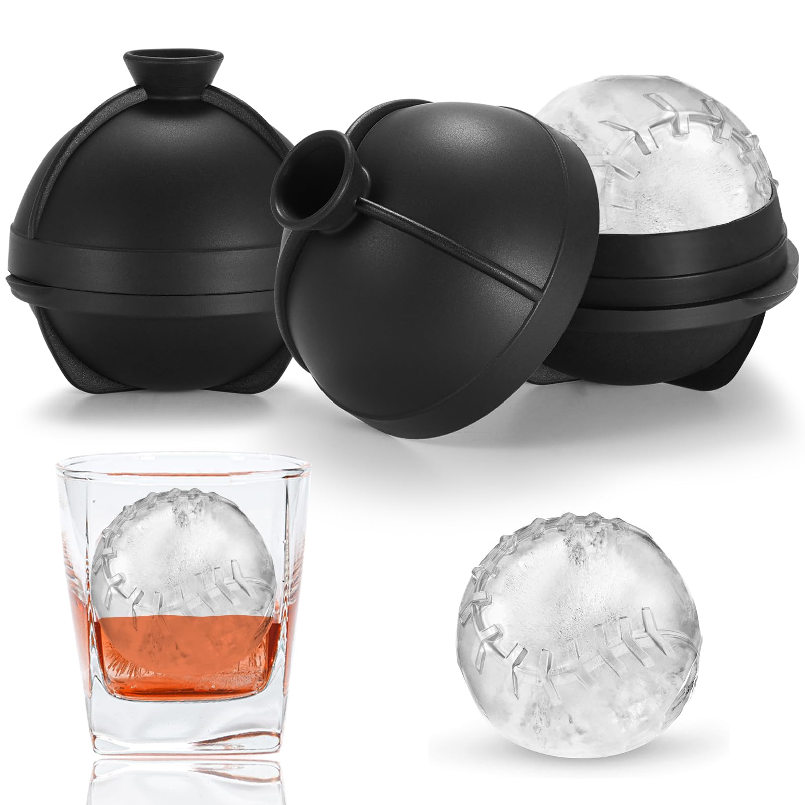 Nax Caki molde de silicona béisbol 3D para hielos decorativos y duraderos.