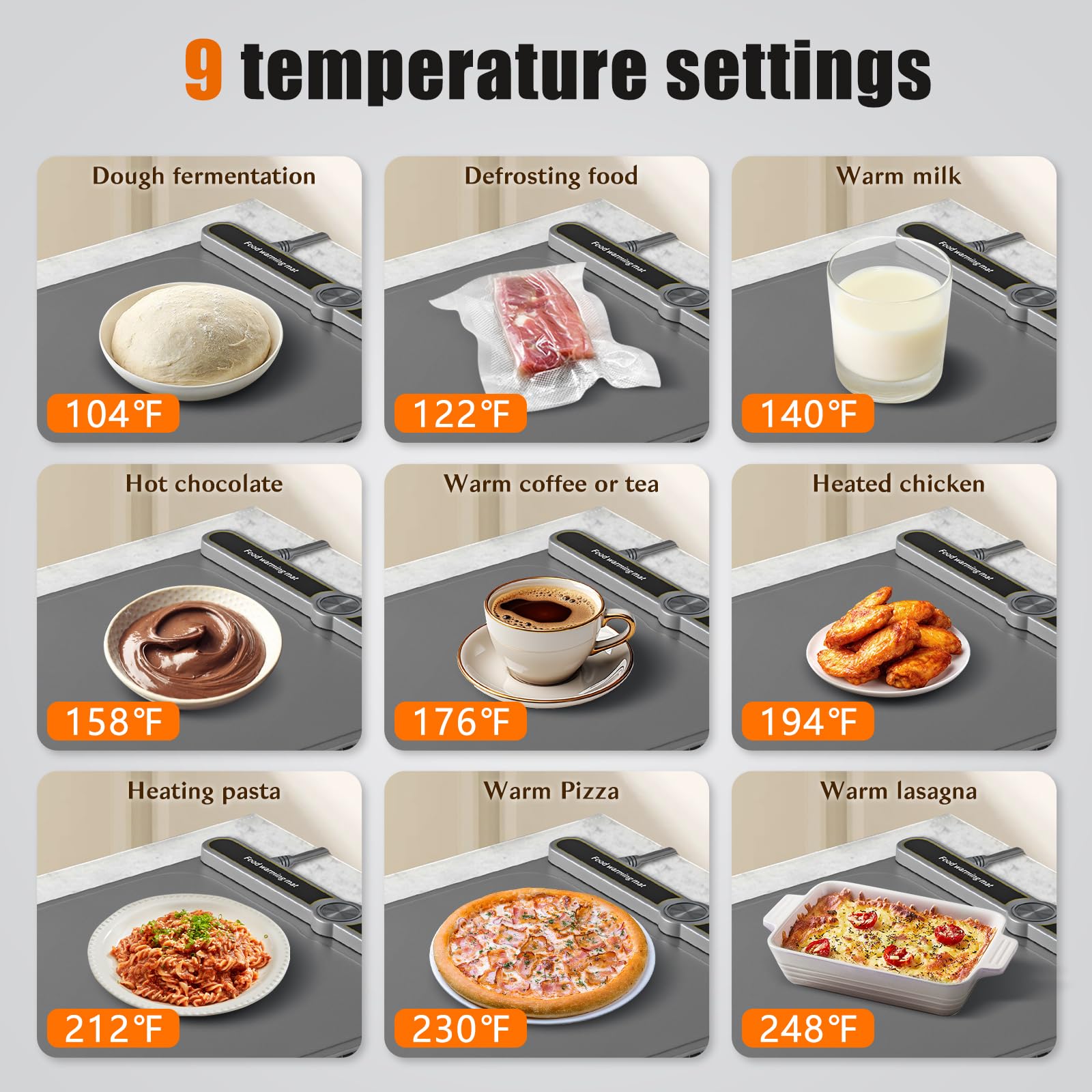 NAXBEY manta con nueve niveles de temperatura para control preciso.