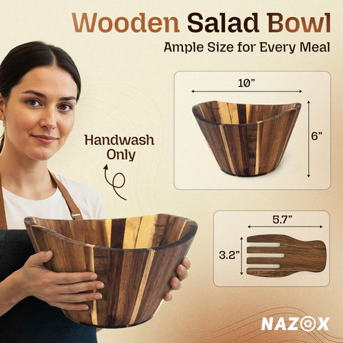 NAZOX manos para servir de madera facilitan mezclar y repartir