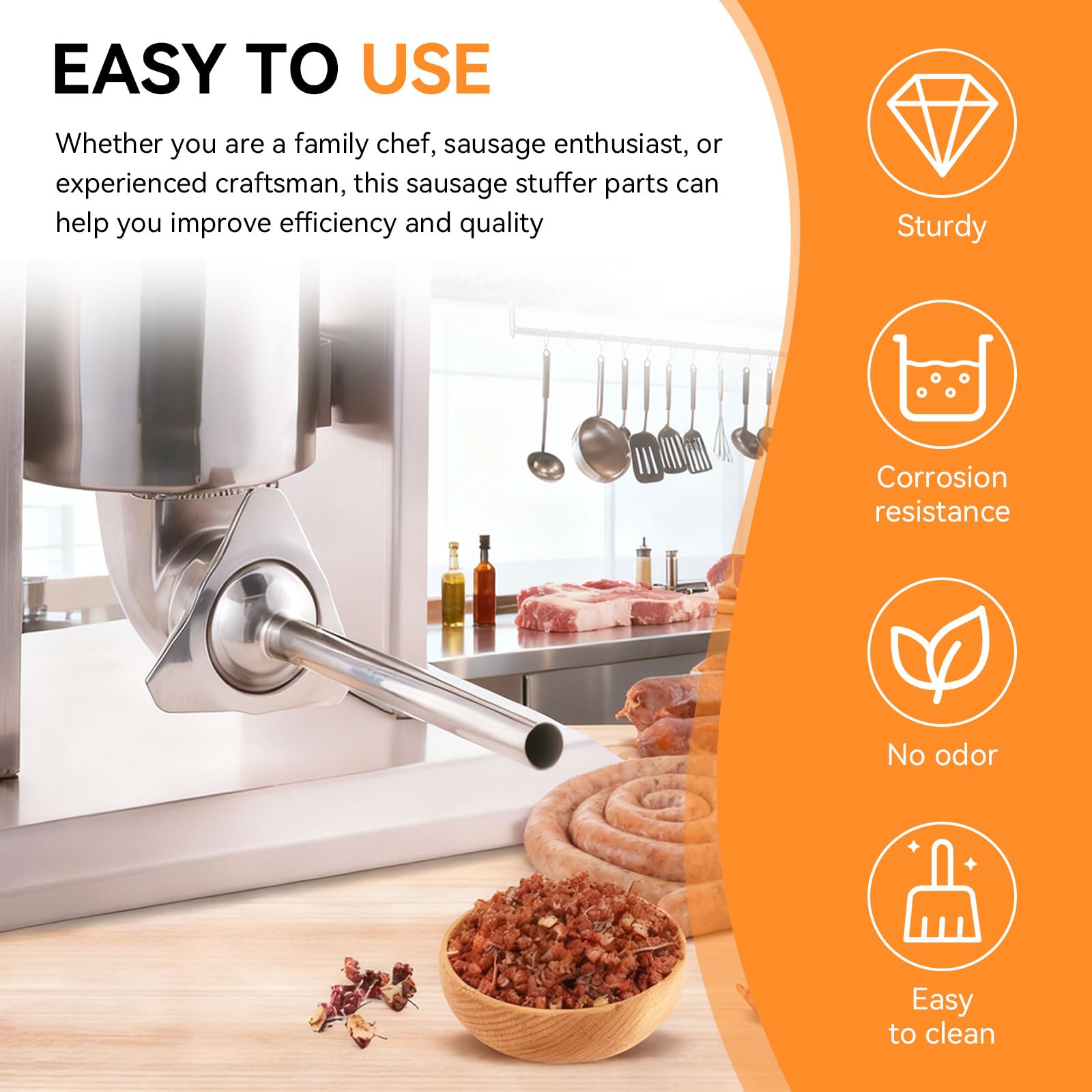 Nbbiww tubo embutir en uso doméstico, ideal para cocinar en casa.
