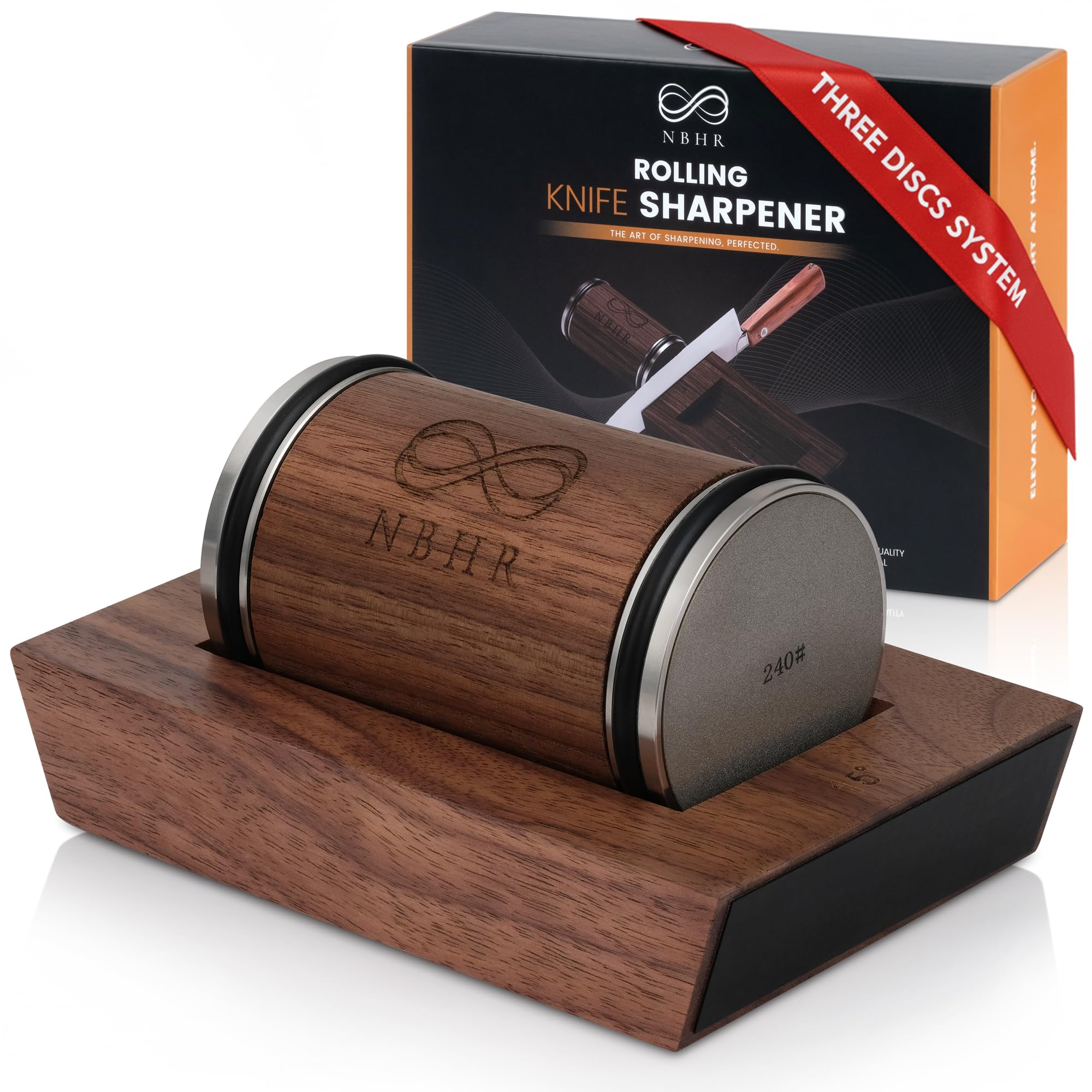NBHR afilador rodillo 15 grados para cuchillos premium, filo preciso.