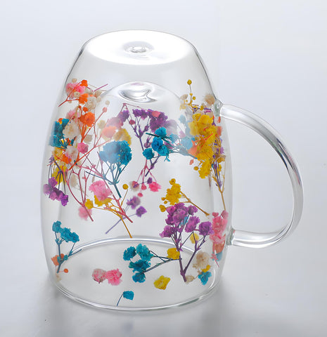 Copa NBHUZEHUA floral con asa, regalo elegante para aficionados al café