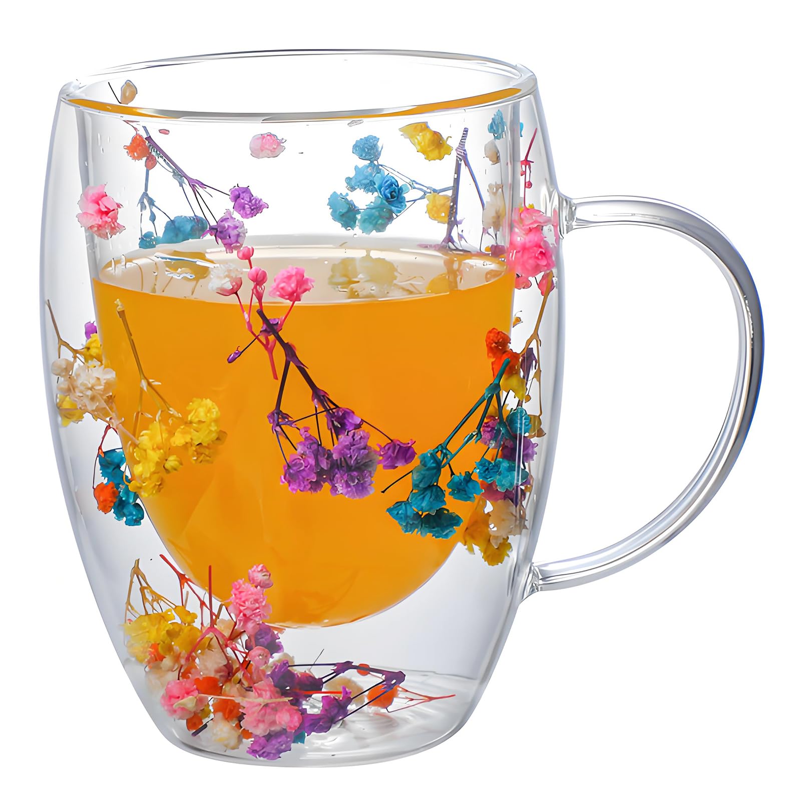 Copas NBHUZEHUA de cristal con doble pared y asa, ideales para café elegante
