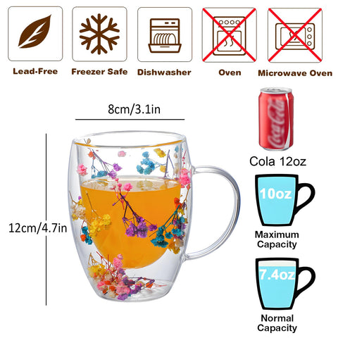 Taza NBHUZEHUA cappuccino con doble pared y asa, experiencia confortable