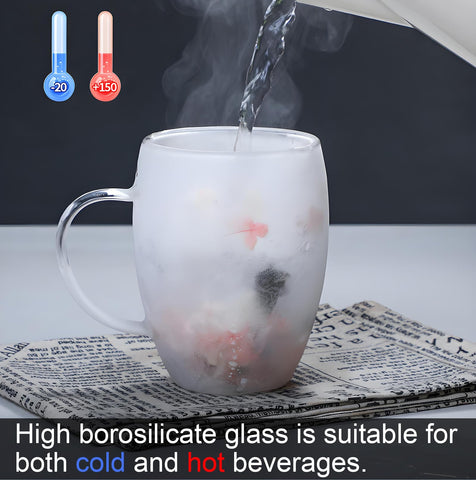 Taza NBHUZEHUA de espresso con doble pared y asa, mantiene la bebida caliente
