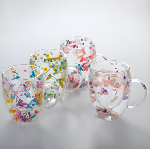 Taza NBHUZEHUA con asa, doble pared para uso diario