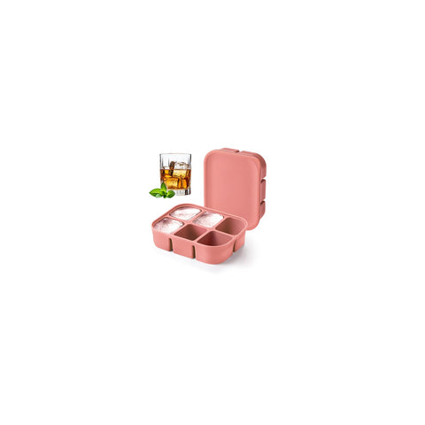 Bandeja Nbyouw para hielo grande apilable con tapa, ideal para cócteles.