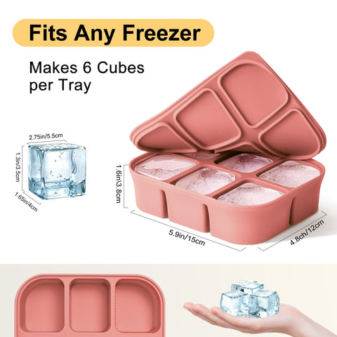 Molde Nbyouw de silicona para 6 cubos, desmolde fácil.