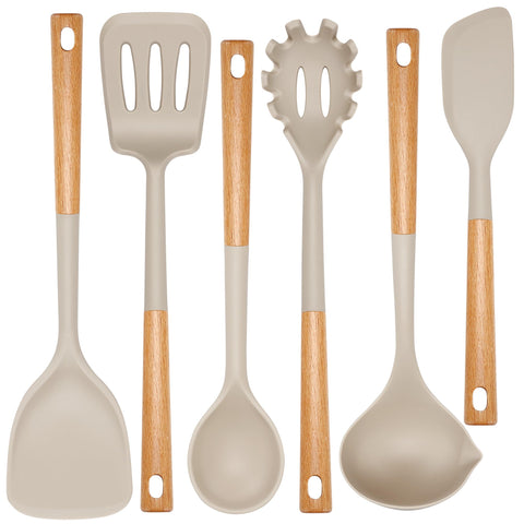NCUE juego completo de utensilios de silicona para cocinar, confort y versatilidad en la encimera.
