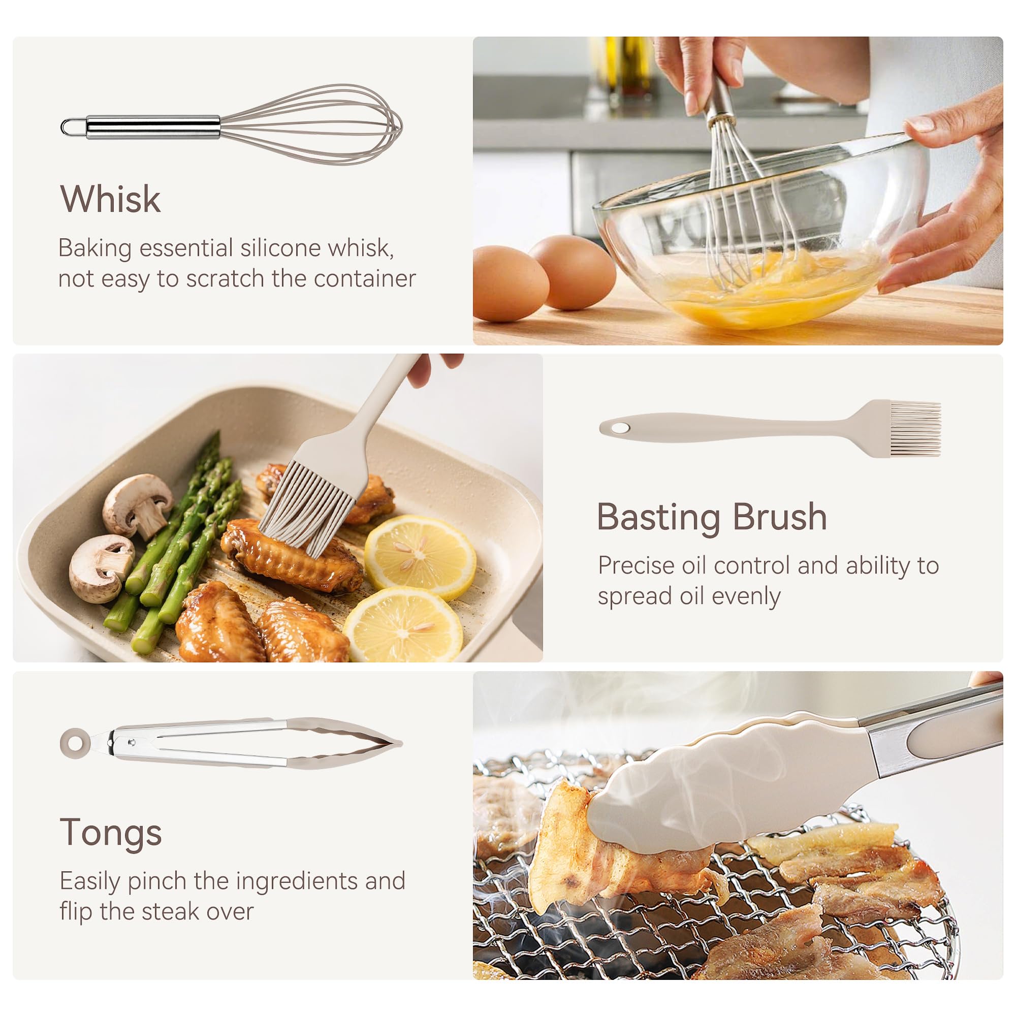 NCUE tijeras de cocina en acero inoxidable con recubrimiento de silicona.