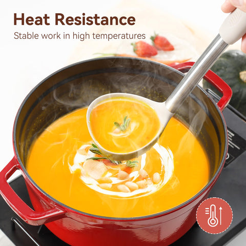 NCUE utensilios con mango de acero inoxidable, duraderos y fáciles de manejar.