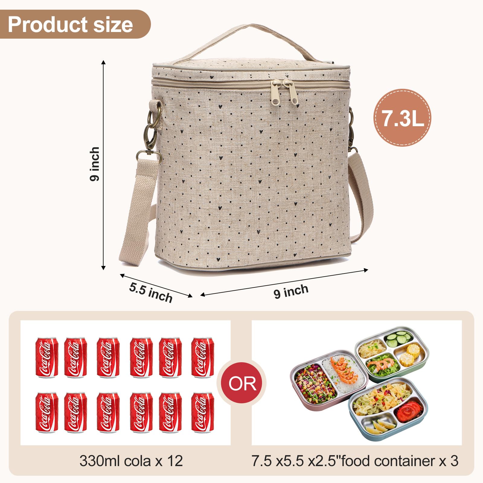 neatlife bolsa almuerzo capacidad 7,3 l para comidas completas