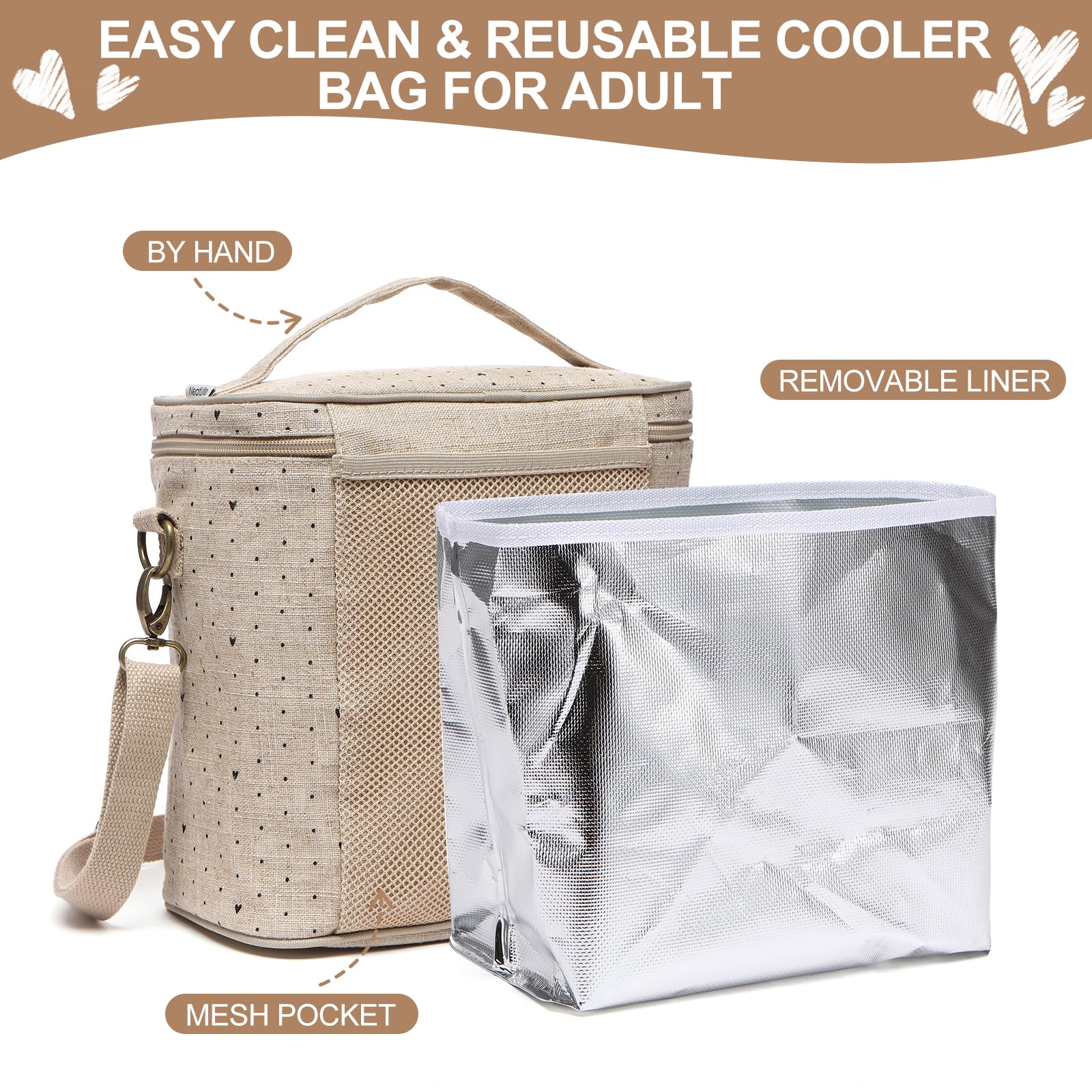 neatlife bolsa almuerzo correa ajustable para transporte cómodo