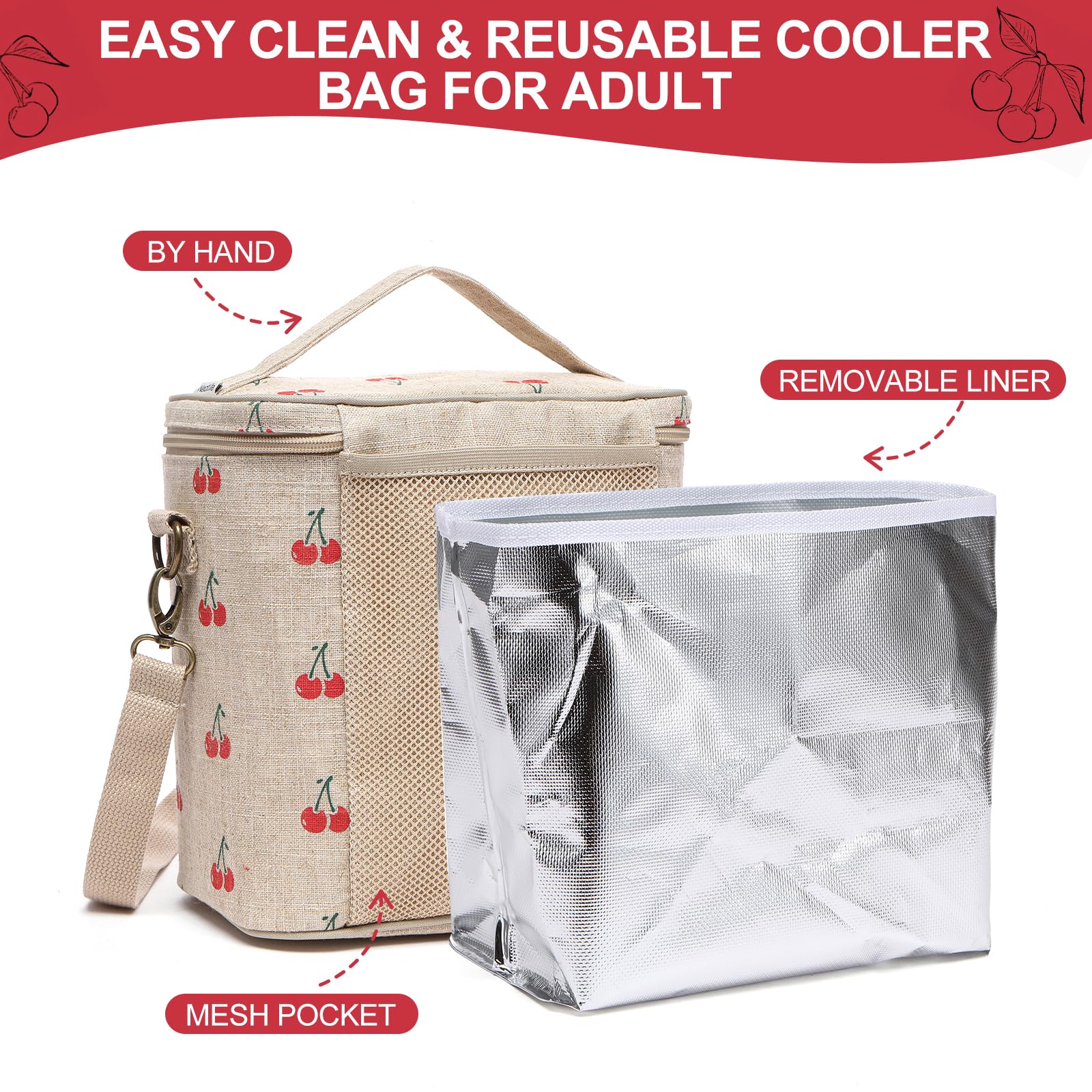 neatlife bolsa almuerzo para mujer, correa ajustable para transporte cómodo
