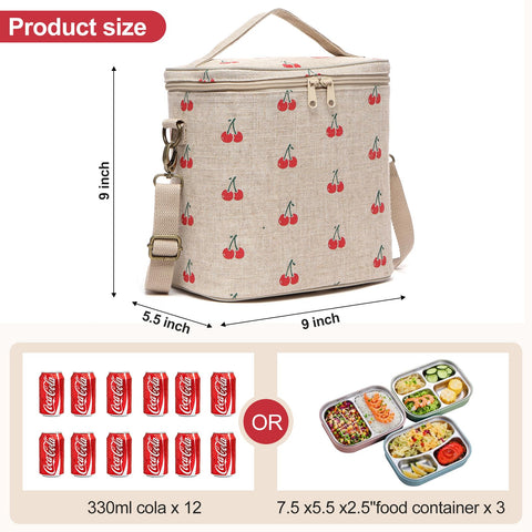 neatlife bolsa almuerzo para mujer, interior doble forro removible facilita la limpieza