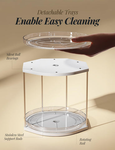 NEATORA lazy-susan desmontable, limpieza rápida y configuración flexible.