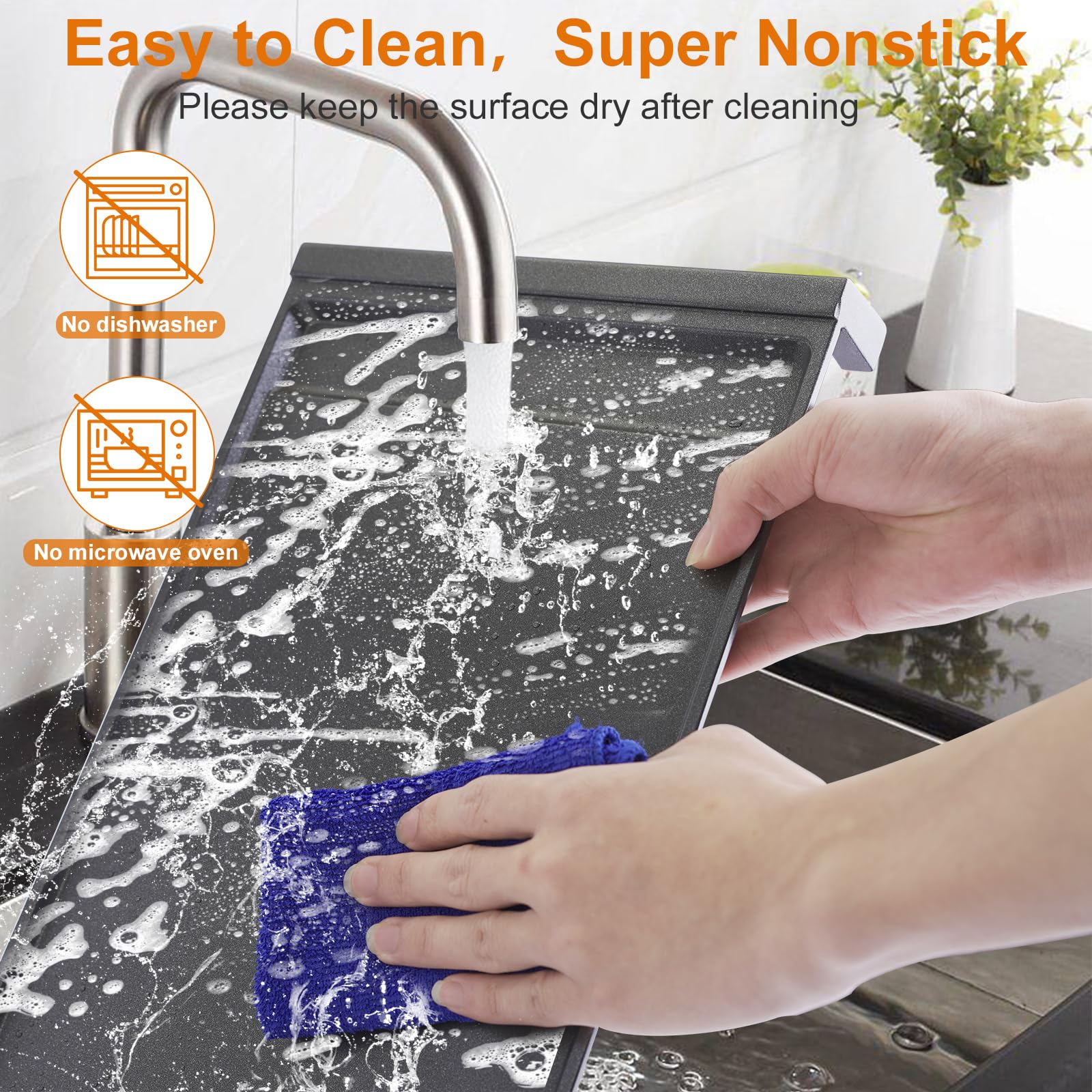 NECEG GE Griddle diseño central para estufa a gas