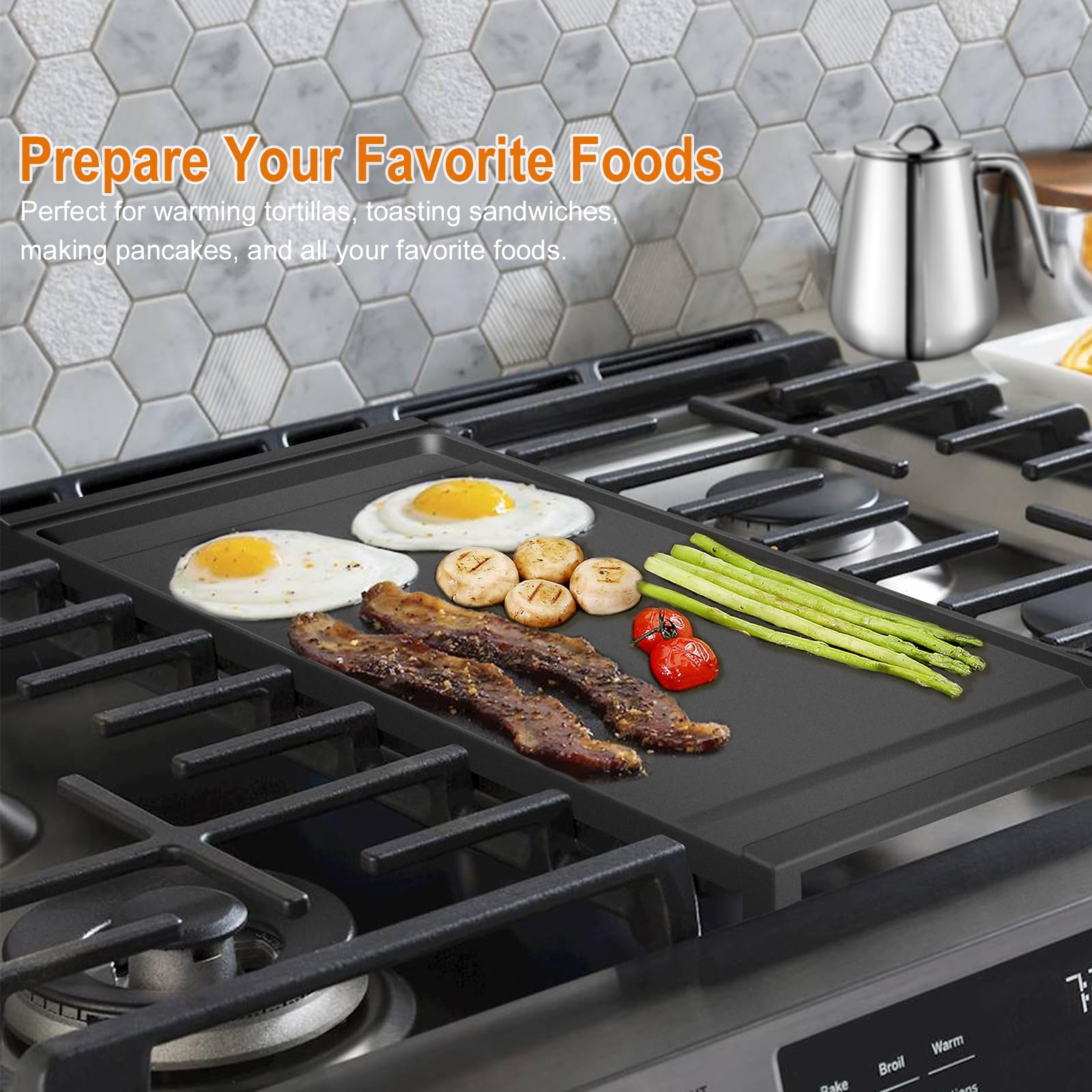 NECEG GE Griddle fácil de limpiar con detergente suave