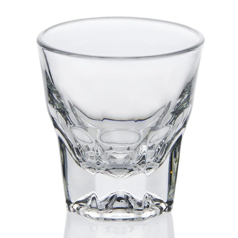 Necessia Premium Cortado: copa de espresso en cristal claro, set de 2, ideal para presentaciones elegantes.