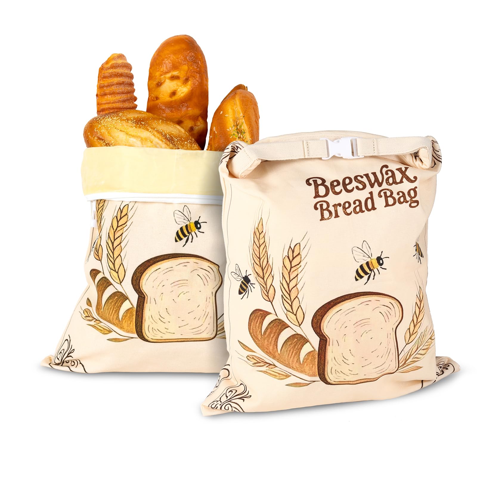 Nedsewor bolsas de cera, exterior frente, ideal para conservar pan recién horneado