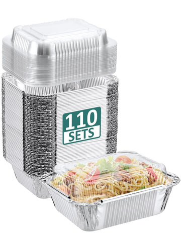 NEEBAKE bandejas de aluminio con tapas domo listas para servir comidas fácilmente.