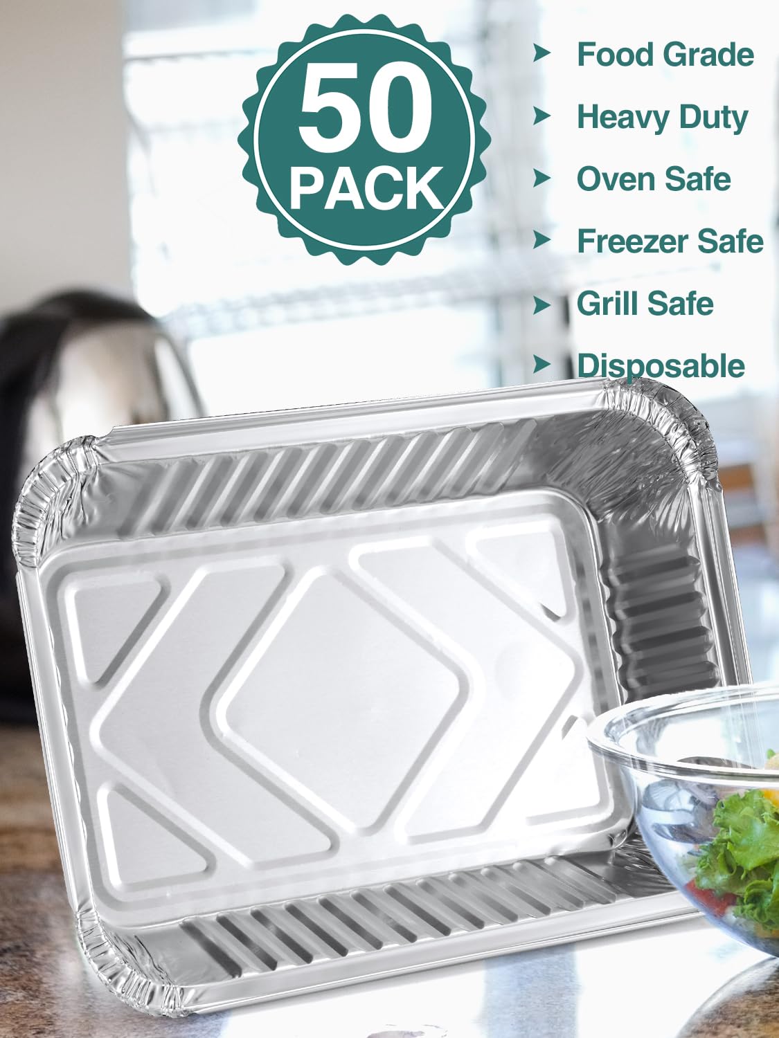 NEEBAKE bandejas-aluminio-para-asados-y-horneados-con-tapas, ideales para cocinar al aire libre.