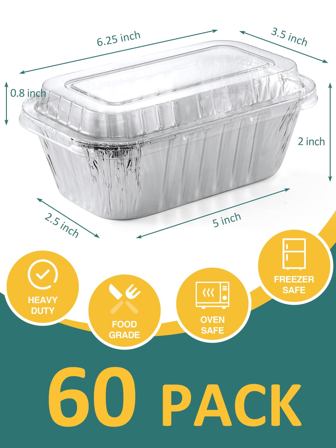 NEEBAKE bandejas de aluminio resistentes con tapas para horno