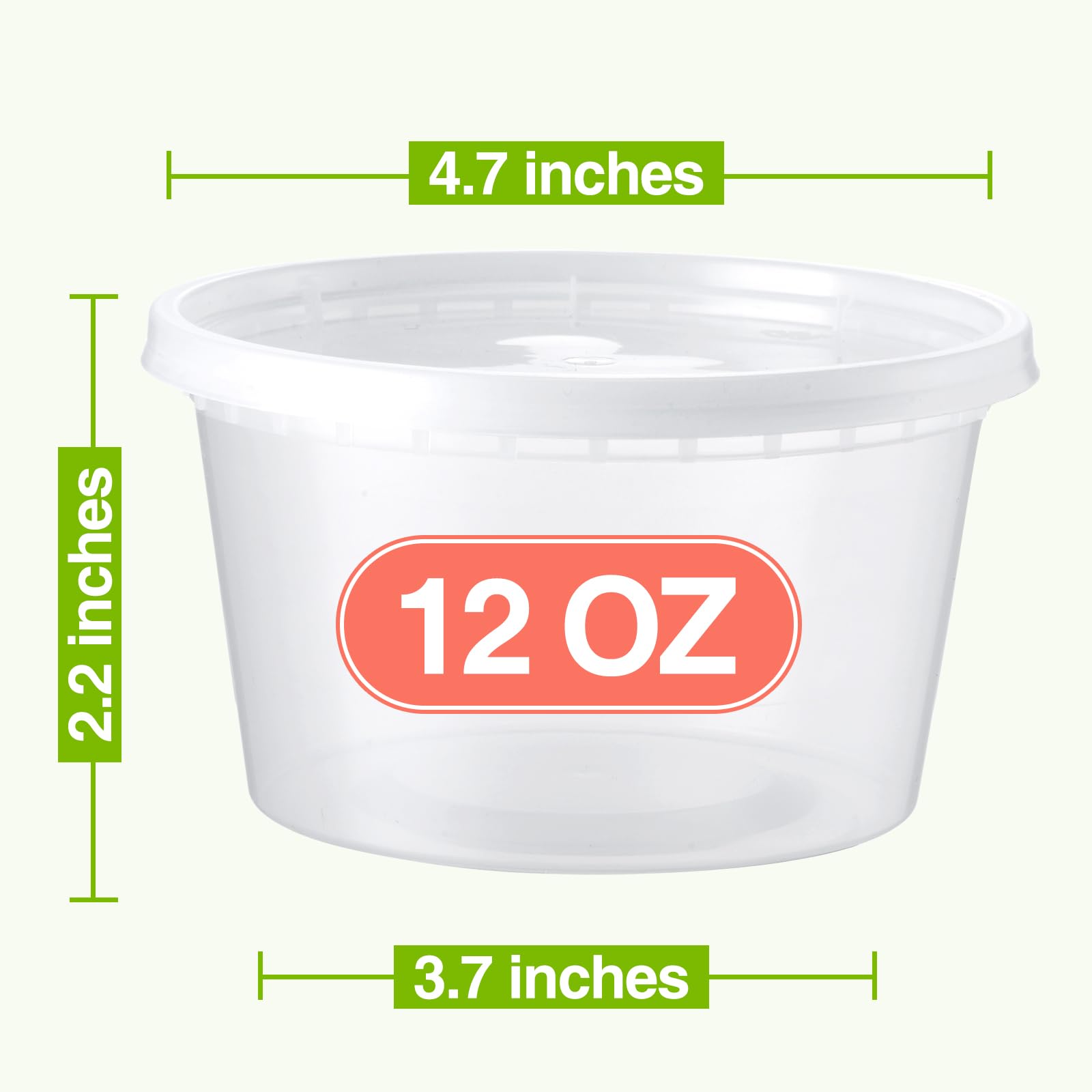NEEBAKE contenedores deli 12oz apilables y transparentes para organización.