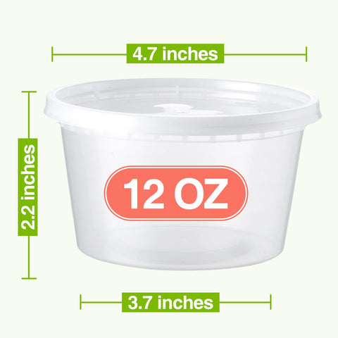 NEEBAKE contenedores deli 12oz apilables y transparentes para organización.